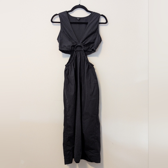 Rails Rizo Midi Dress Cutouts V-neck Black Eco Collection Tencel Like New, Sz XS - Picture 4 of 8